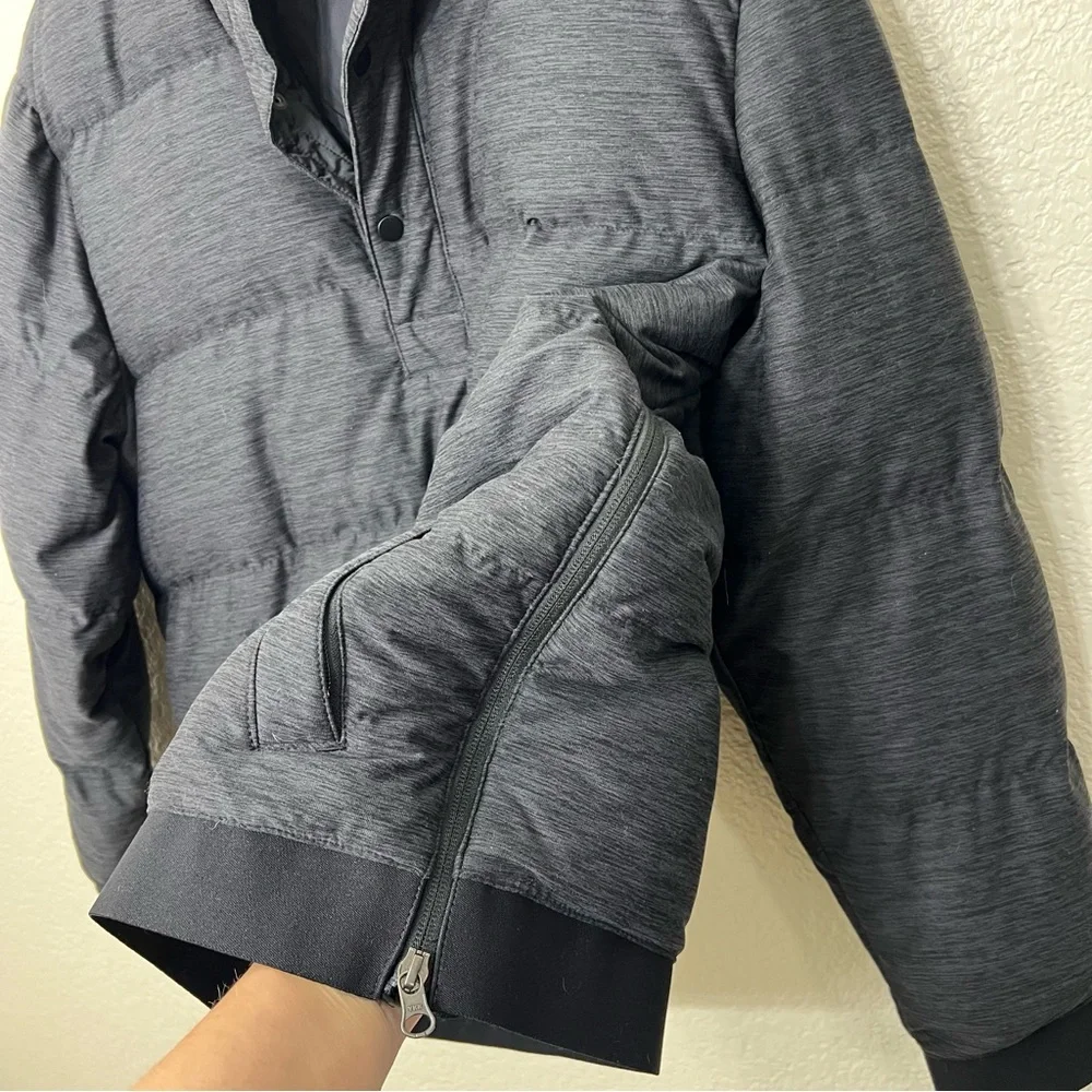 The North Face 550 Puffer Goose Down Filled Black 1/4 Snap Jacket Men's Large